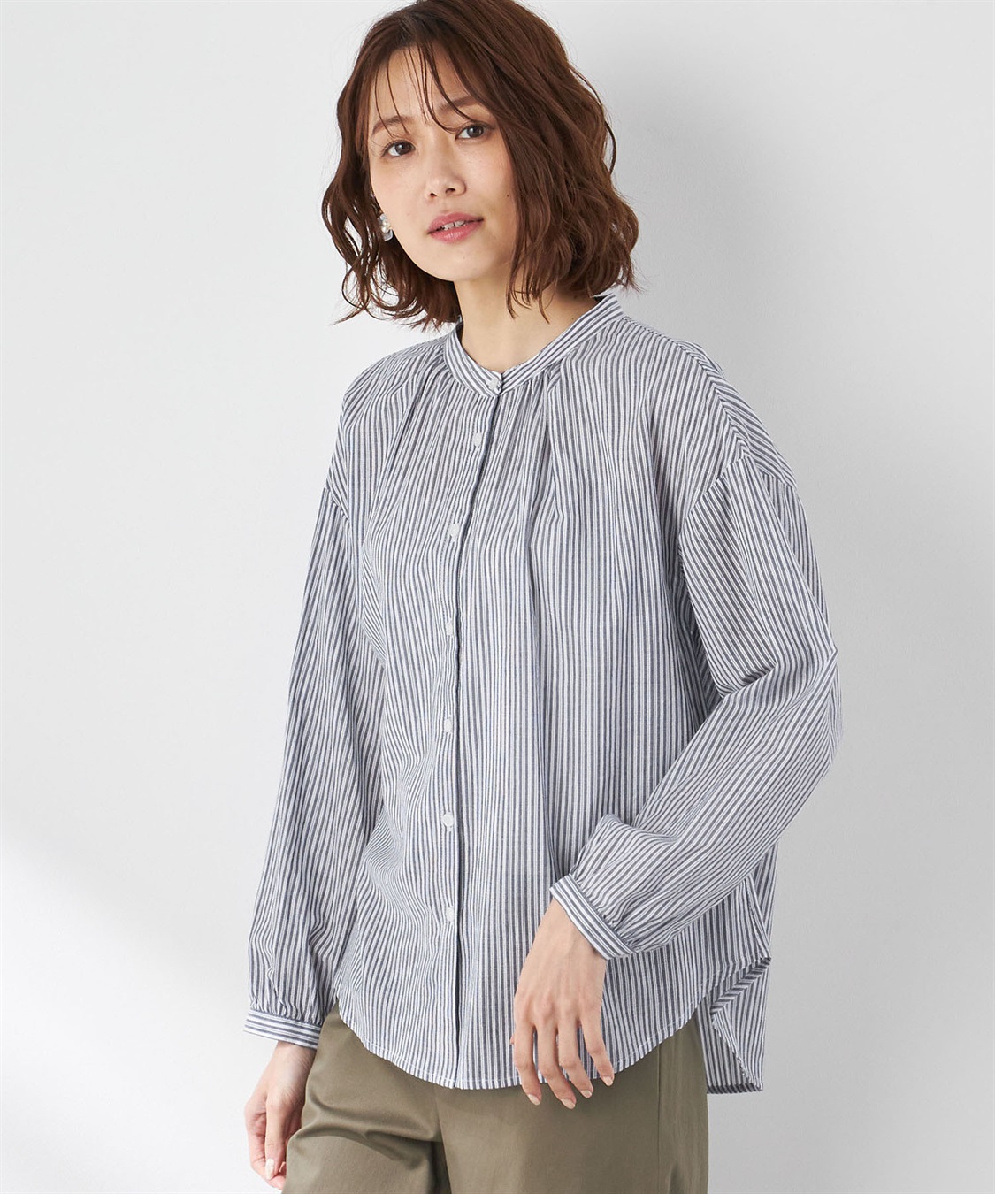 Petit Honfleur コットンジャガードストライプブラウス_variation_3