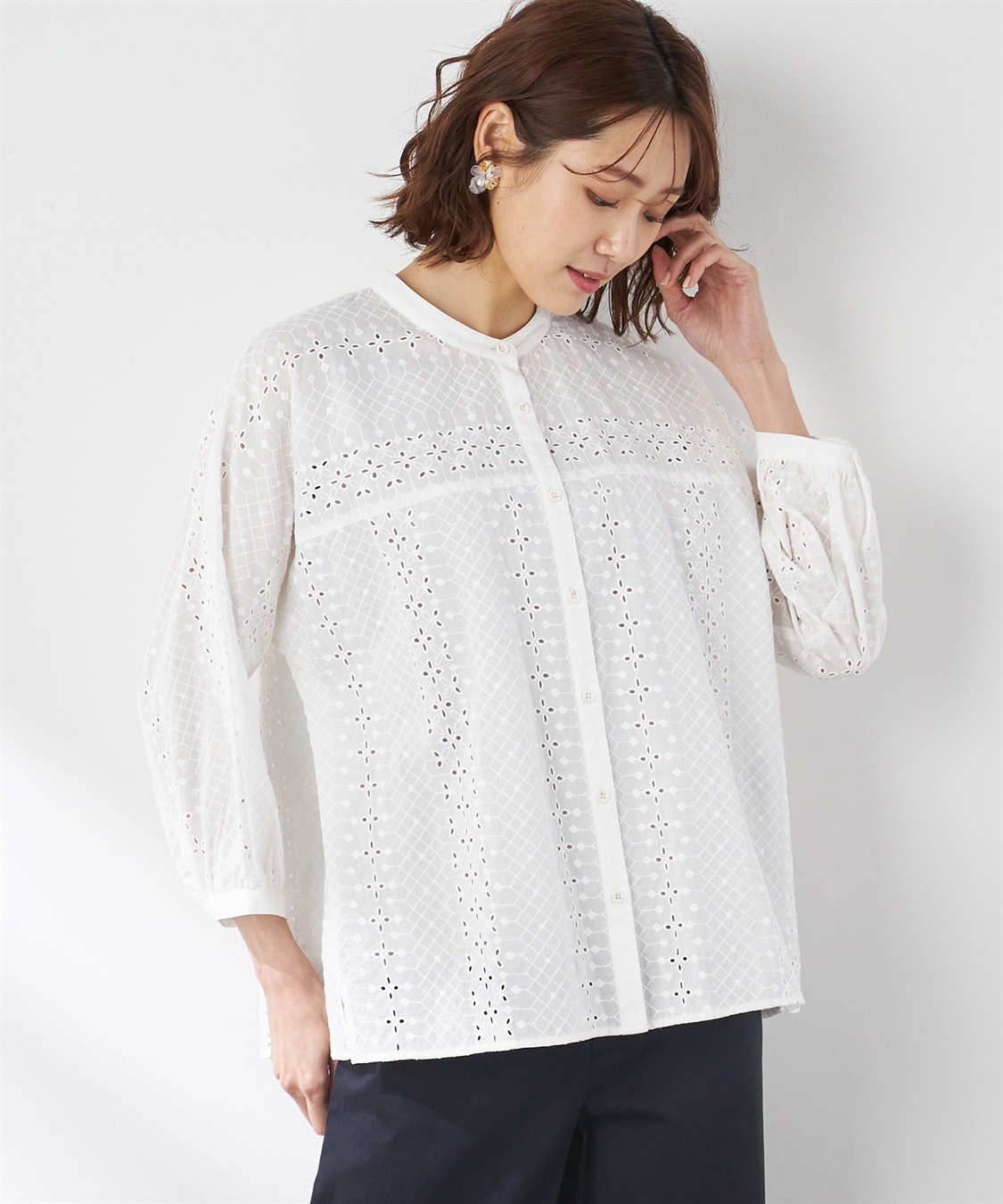 Petit Honfleur 刺しゅうレースブラウス_variation_1