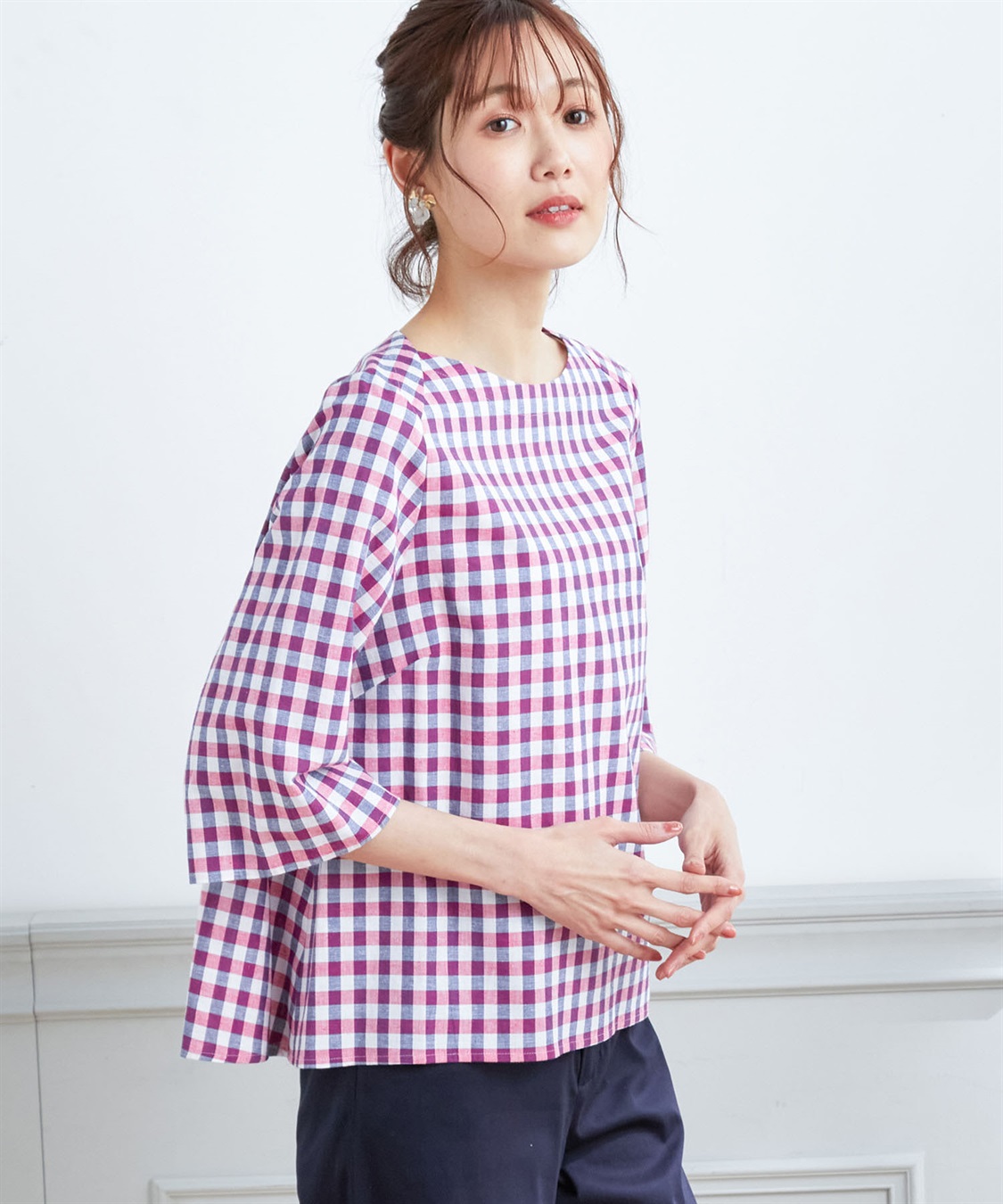 Petit Honfleur フレンチリネンAラインプルオーバー_variation_1