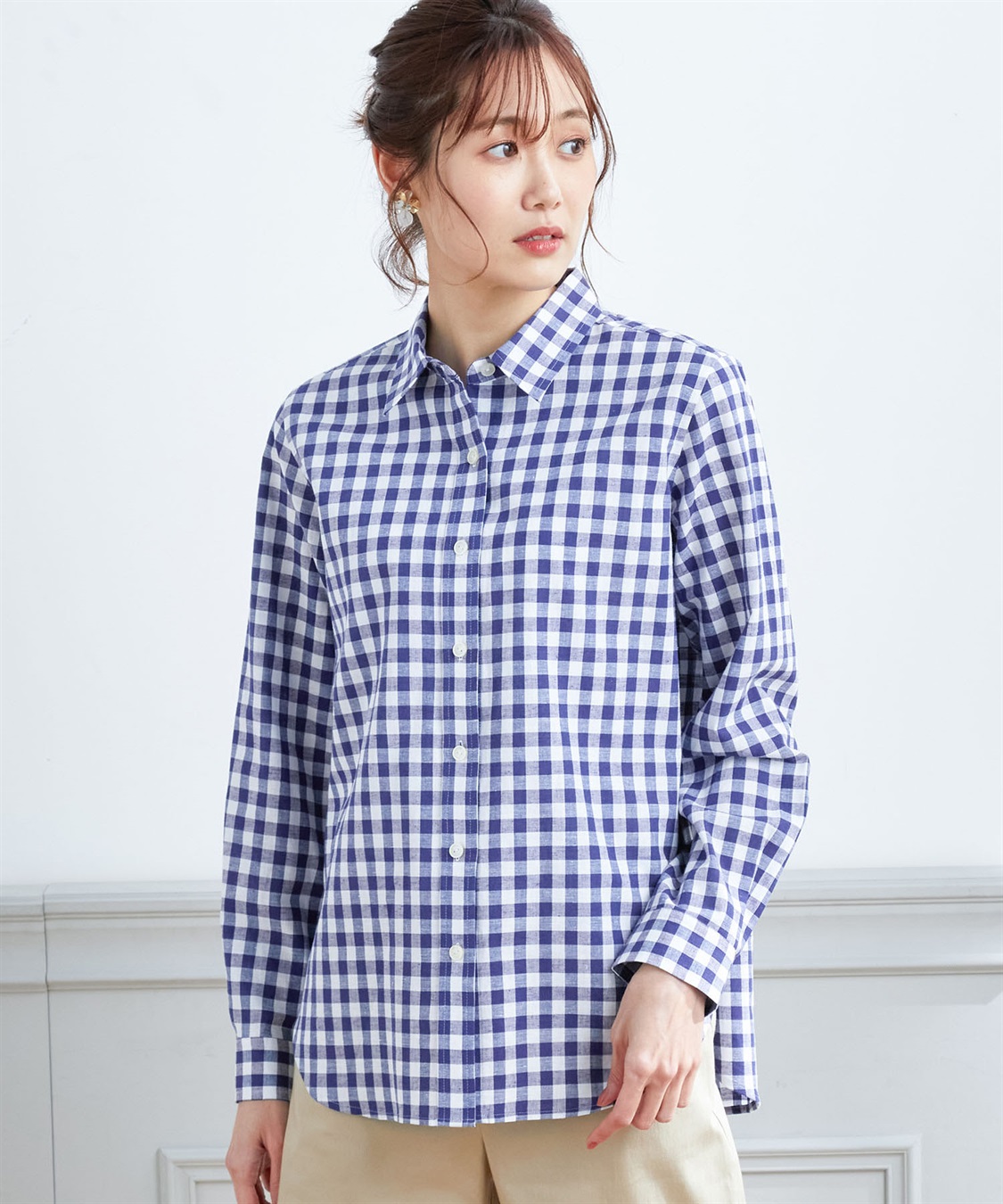 Petit Honfleur フレンチリネンチェックシャツ_variation_2