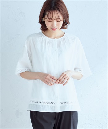 Petit Honfleur レース切替ブラウス_variationthumb_1