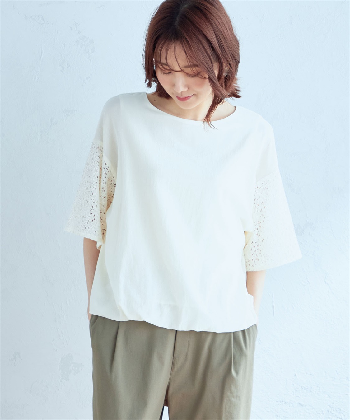Petit Honfleur レーススリーブブラウス_main