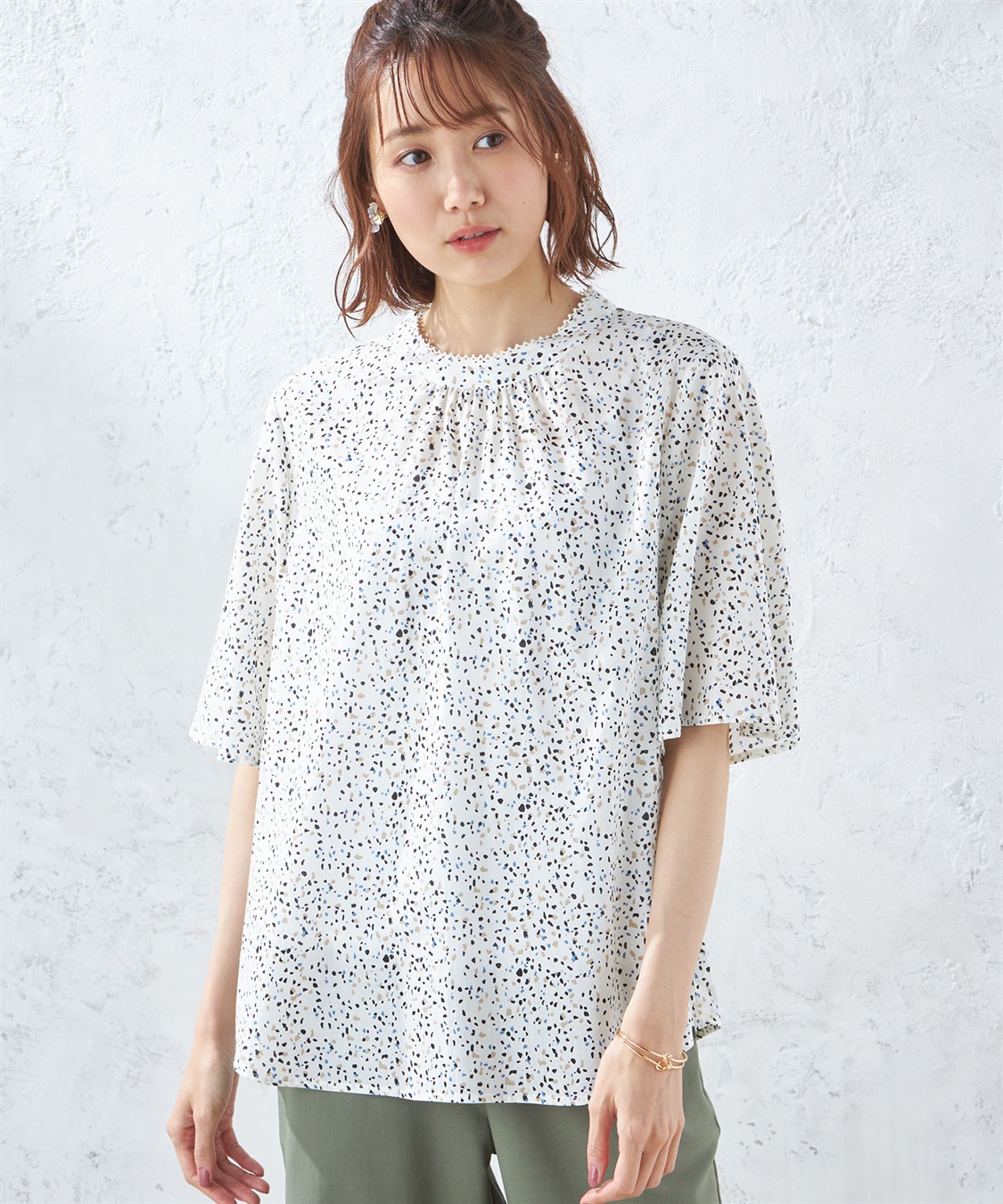Petit Honfleur ドットプリントブラウス_main