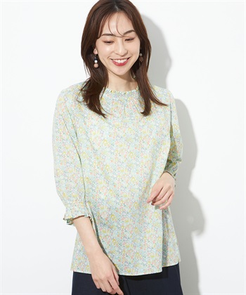 Petit Honfleur リバティプリントギャザーネックブラウス_variationthumb_1