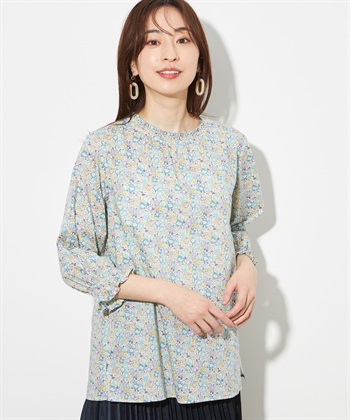 Petit Honfleur リバティプリントギャザーネックブラウス_variationthumb_2