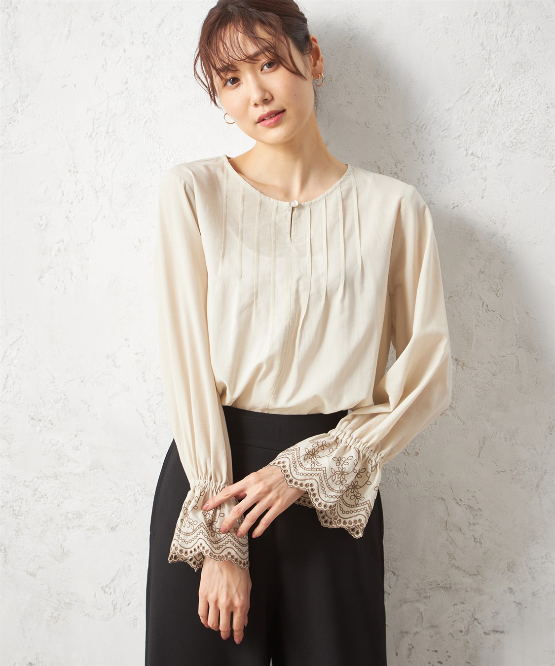 Petit Honfleur スカラップレースブラウス_variation_1