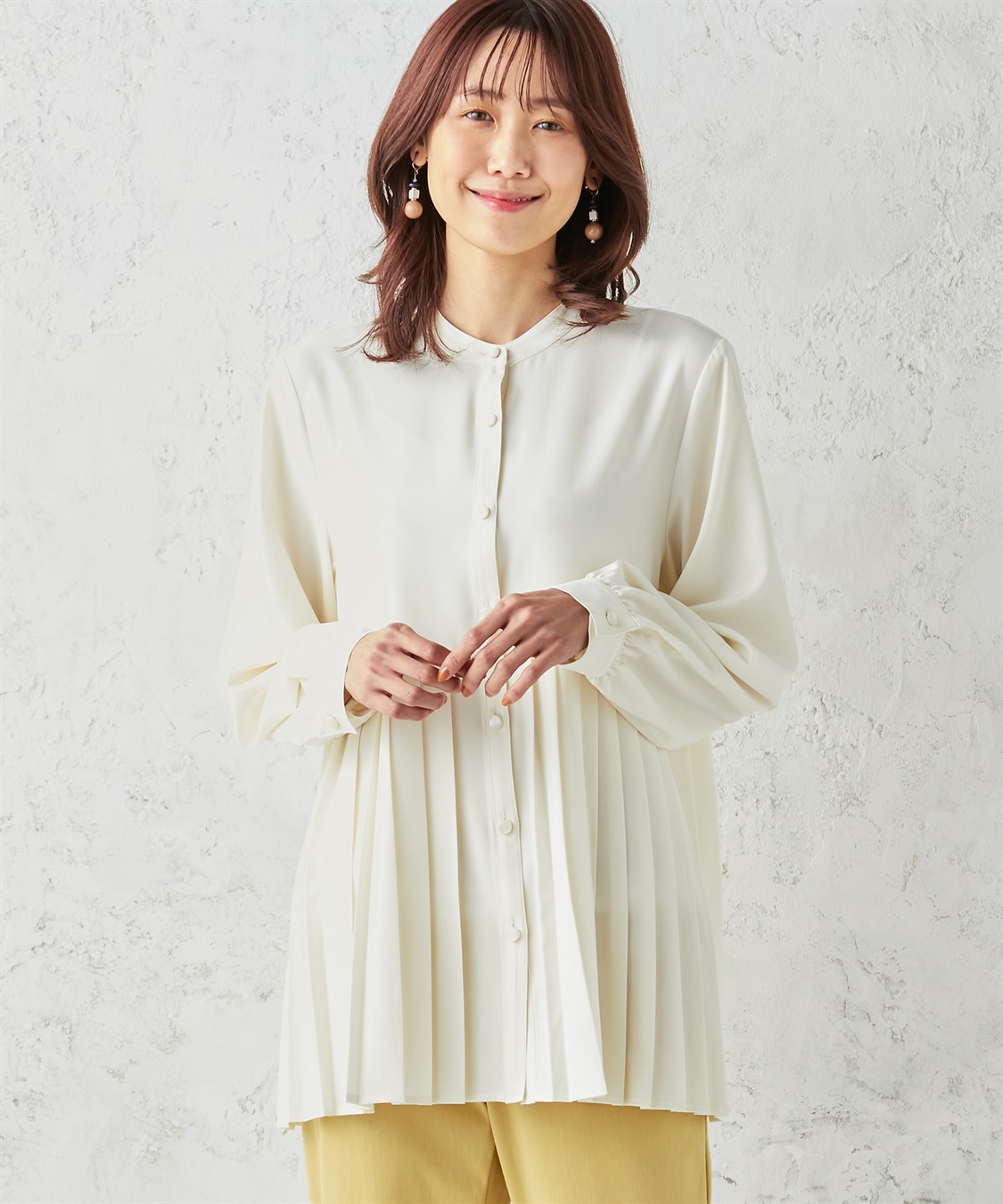 Petit Honfleur プリーツ切替ブラウス_main