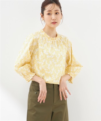 Petit Honfleur リバティプリントフリルスリーブブラウス_variationthumb_1
