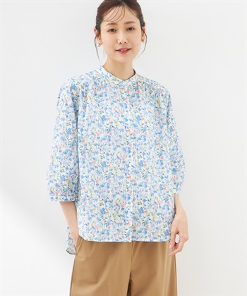 リバティプリントヨークギャザーブラウス Petit Honfleur｜クロス