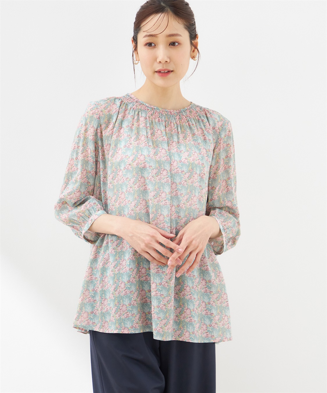 BLANCO ブランコ 24春夏ご予約】 sideways刺繍Tシャツ | Blue