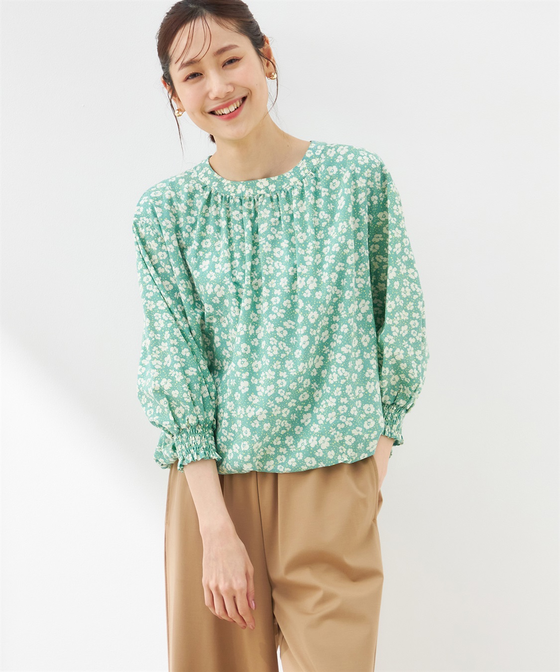 Petit Honfleur プリントバルーンブラウス_variation_2