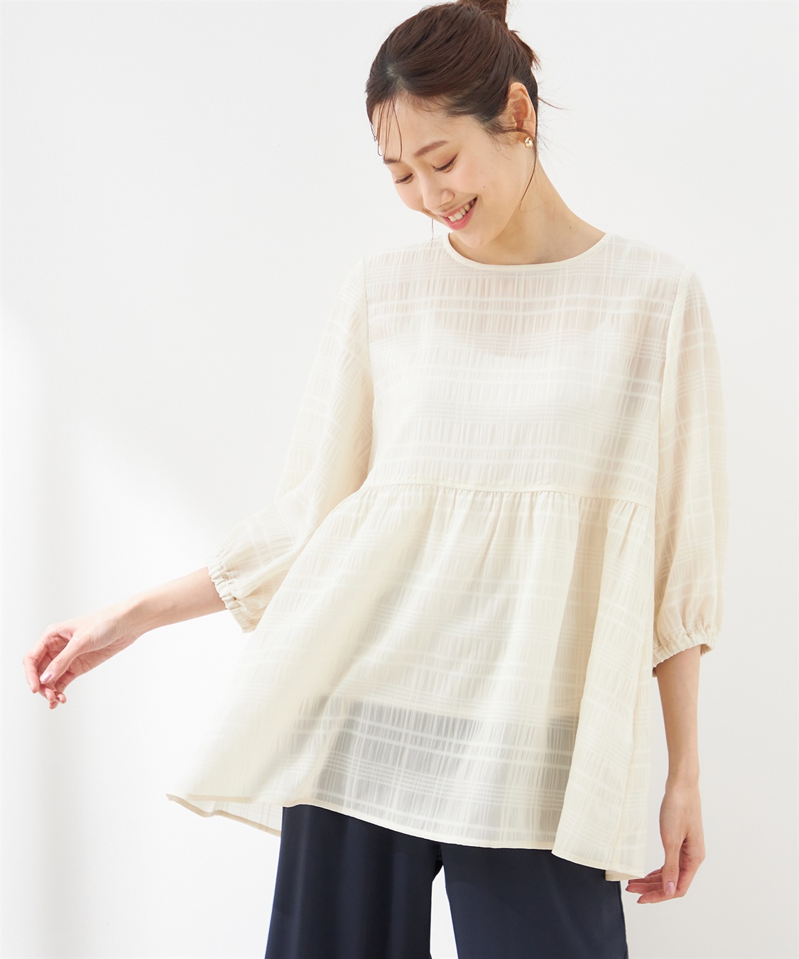 Petit Honfleur ウエスト切替ブラウス_variation_1