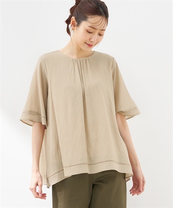 おめかしはしごレース付け袖ブラウス 梯子レース付け襟フレアスリーブブラウス（シャツ/ブラウス）｜Chico