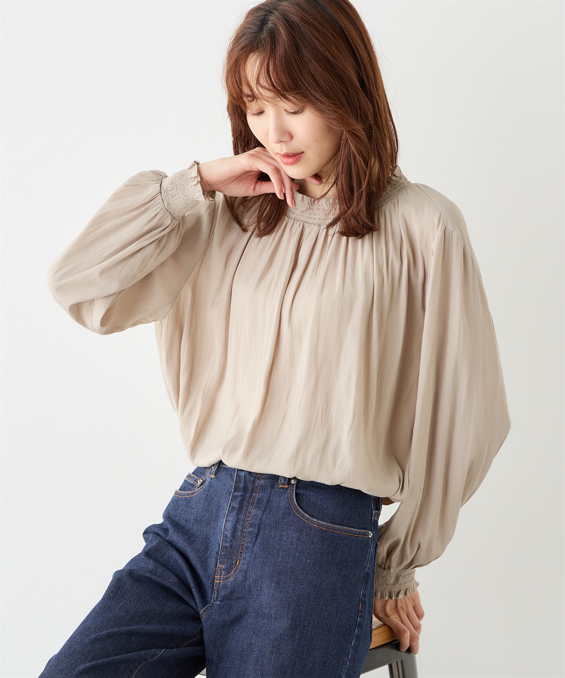 Petit Honfleur シャーリングブラウス_variation_1