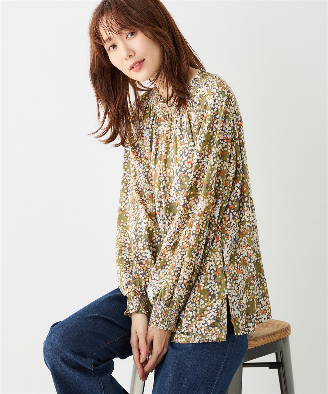 Petit Honfleur シャーリングブラウス_variation_2