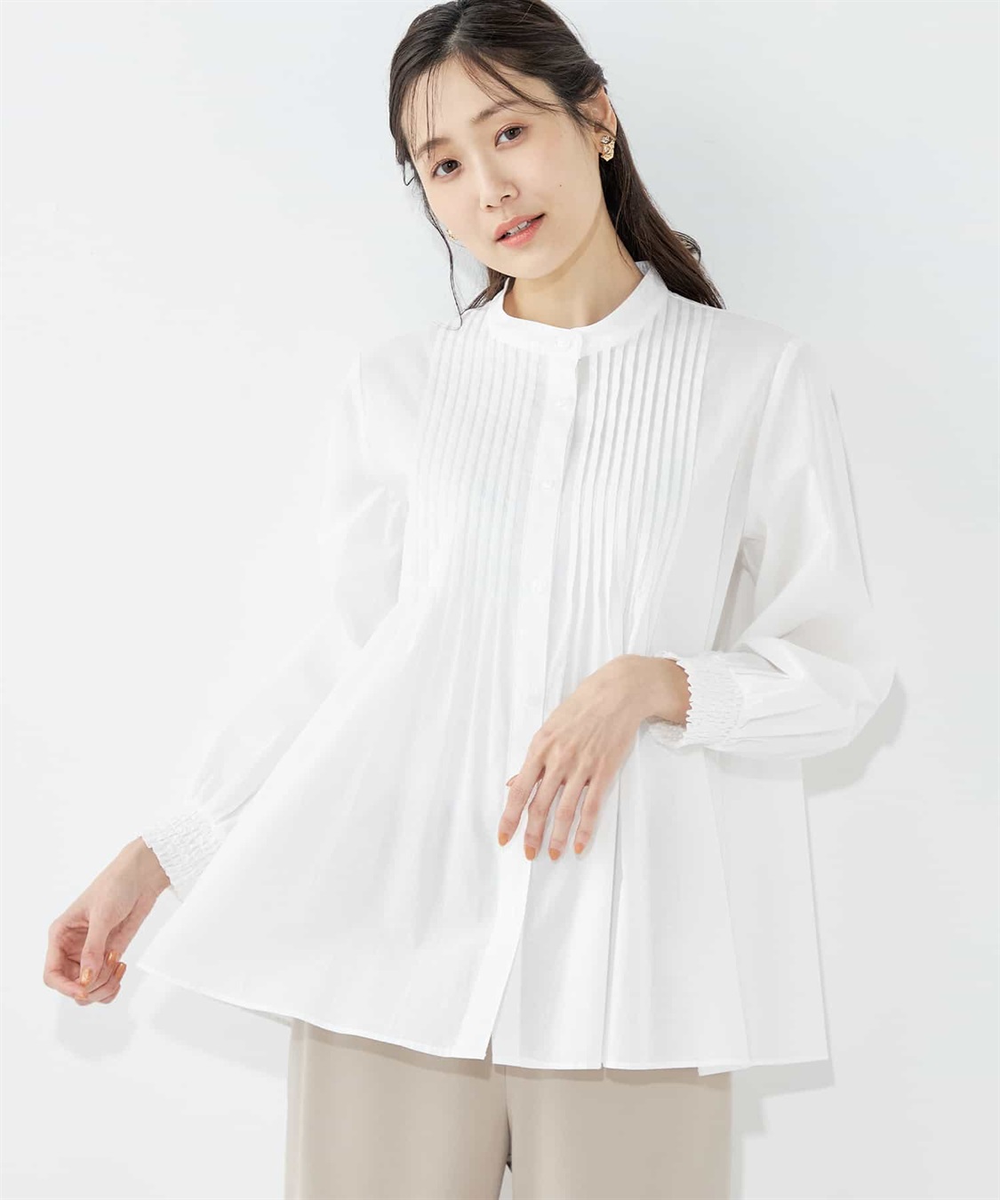 Petit Honfleur ピンタックブラウス_variation_1