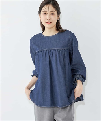 Petit Honfleur ティアードデニムブラウス_variationthumb_2