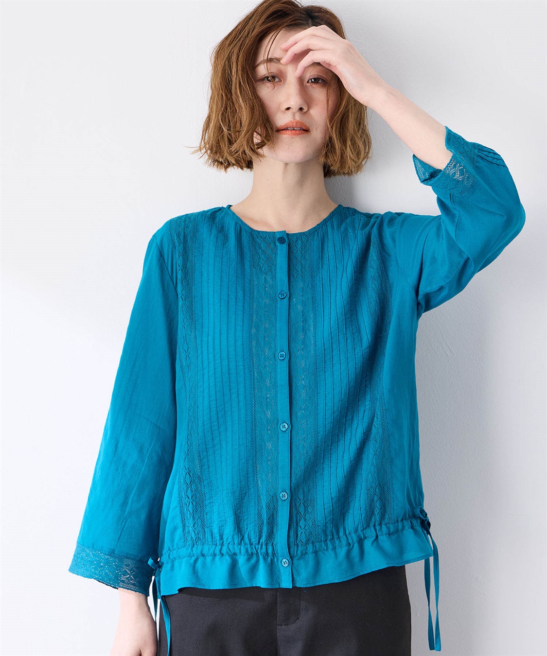 Petit Honfleur レースドロストブラウス_main