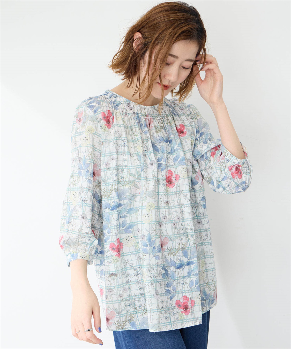 Petit Honfleur リバティプリントシャーリングブラウス_variation_1