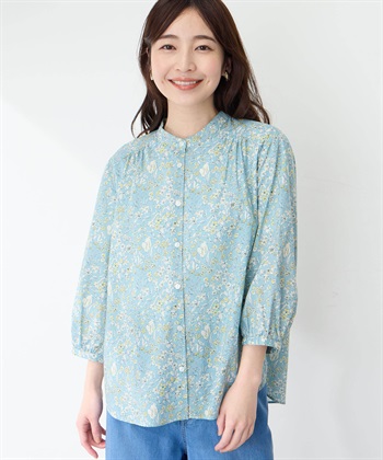 Petit Honfleur リバティプリントバンドカラーシャツ_variationthumb_1