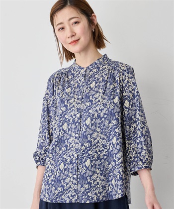 Petit Honfleur リバティプリントバンドカラーシャツ_variationthumb_2