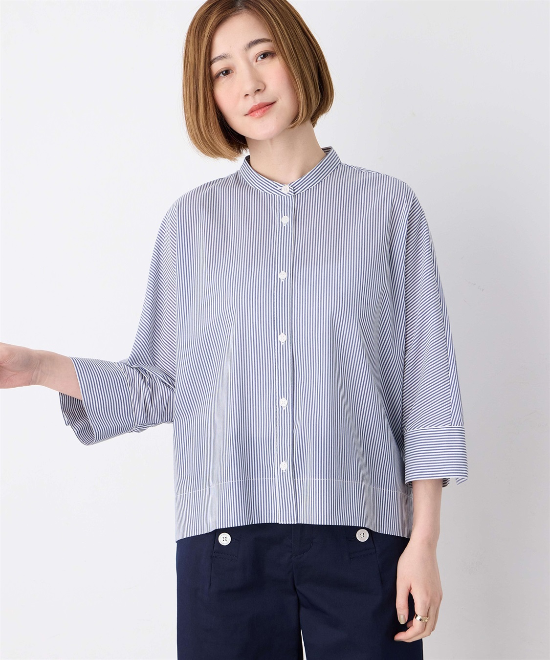 Petit Honfleur ストライプドルマンスリーブシャツ_variation_3