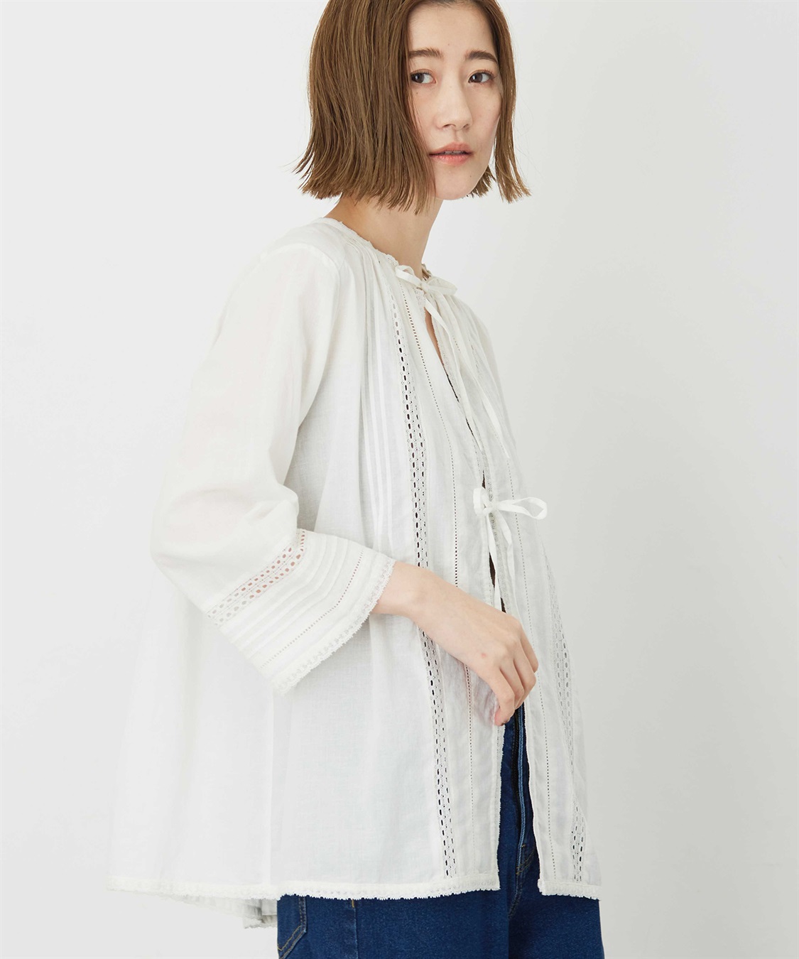 Petit Honfleur レース羽織りブラウス_variation_1