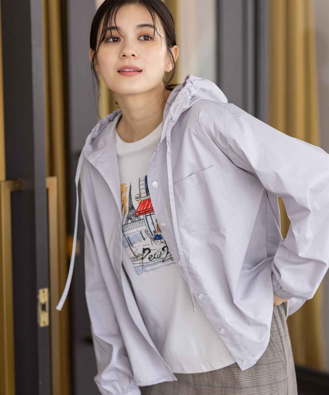 Petit Honfleur フード付きドロストシャツ_main