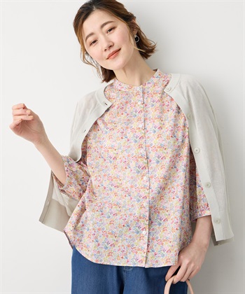 Petit Honfleur 【Liberty】リバティプリントスタンドカラーシャツ_variationthumb_1