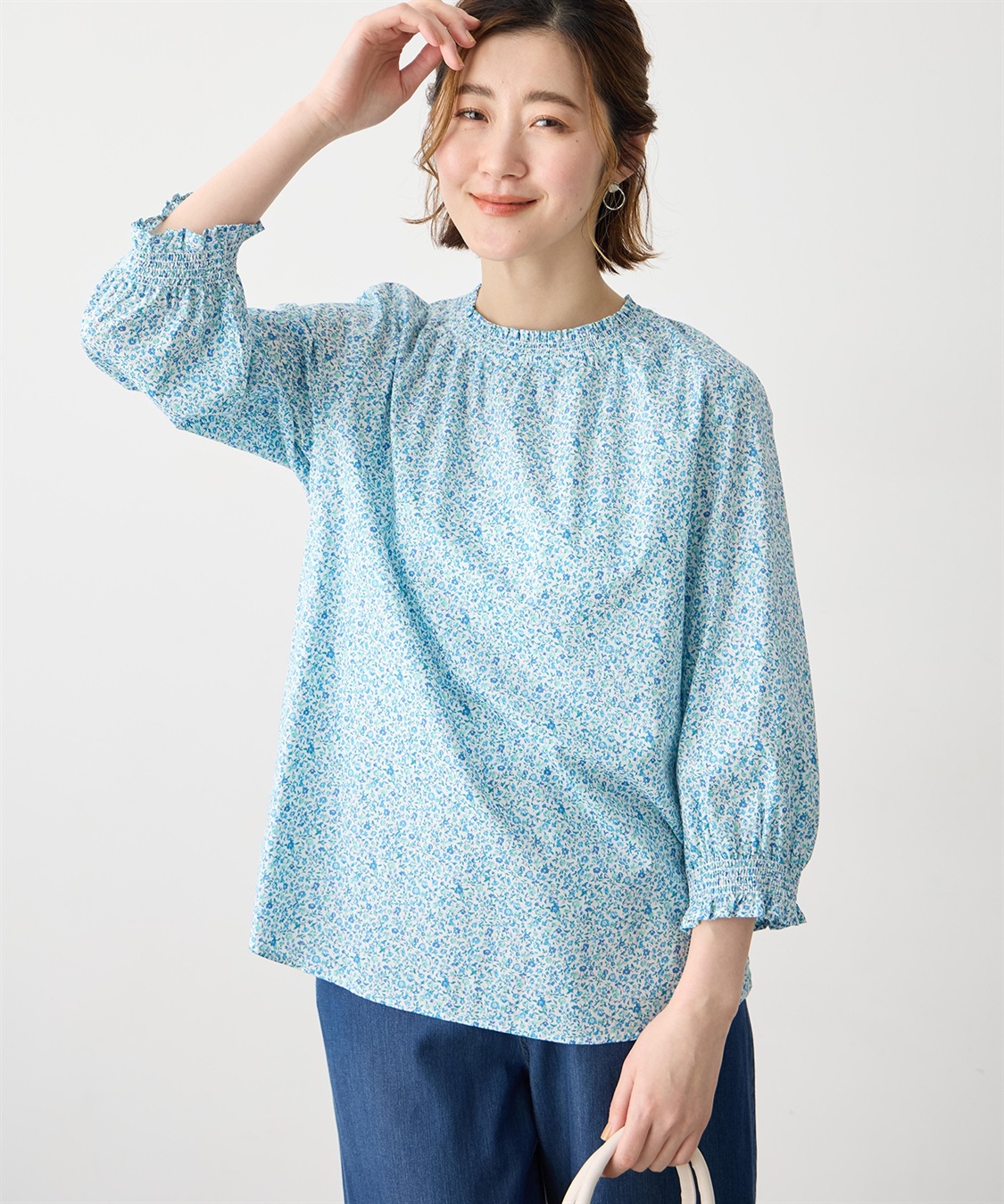 Petit Honfleur 【Liberty】リバティプリント衿フリルブラウス_variation_3