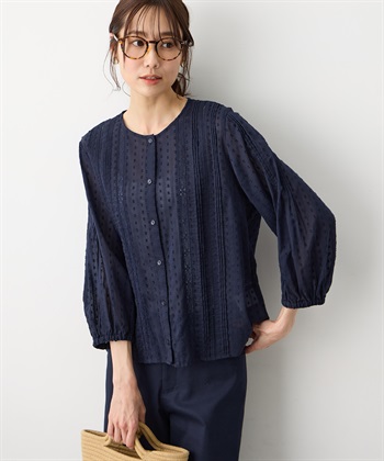 Petit Honfleur レースジャガードブラウス_variationthumb_2