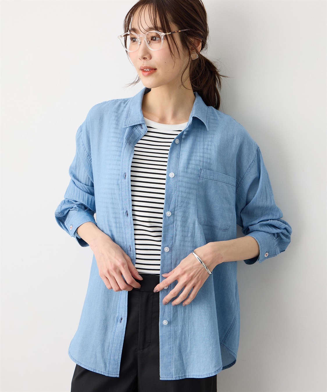 Petit Honfleur シアーデニムシャツ_variation_1