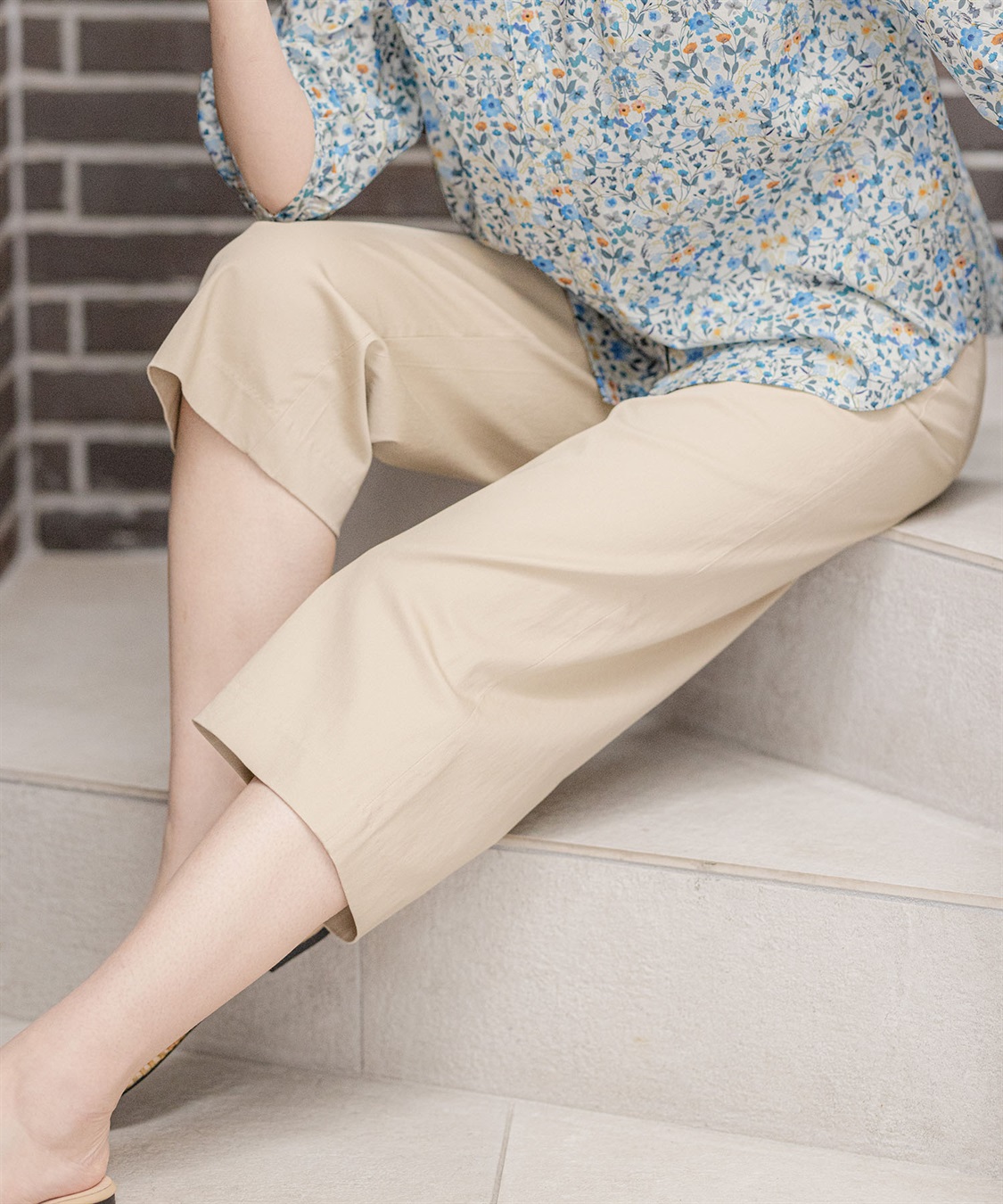 Petit Honfleur サテンストレッチワイドパンツ_variation_3