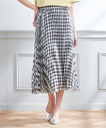 Petit Honfleur ギンガムチェックプリーツスカート_variationthumb_1