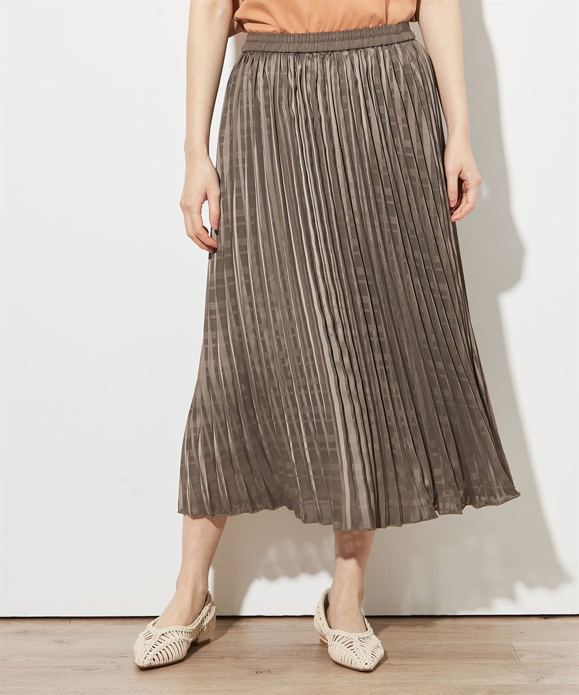 Petit Honfleur シャドーチェックプリーツスカート_variation_1