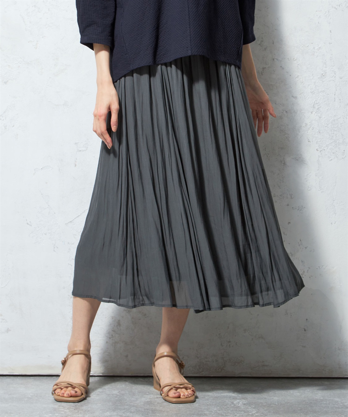 Petit Honfleur シフォンギャザースカート_main