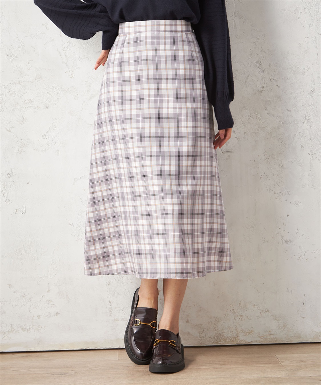 チェックロングスカート Petit Honfleur｜クロスプラス公式通販