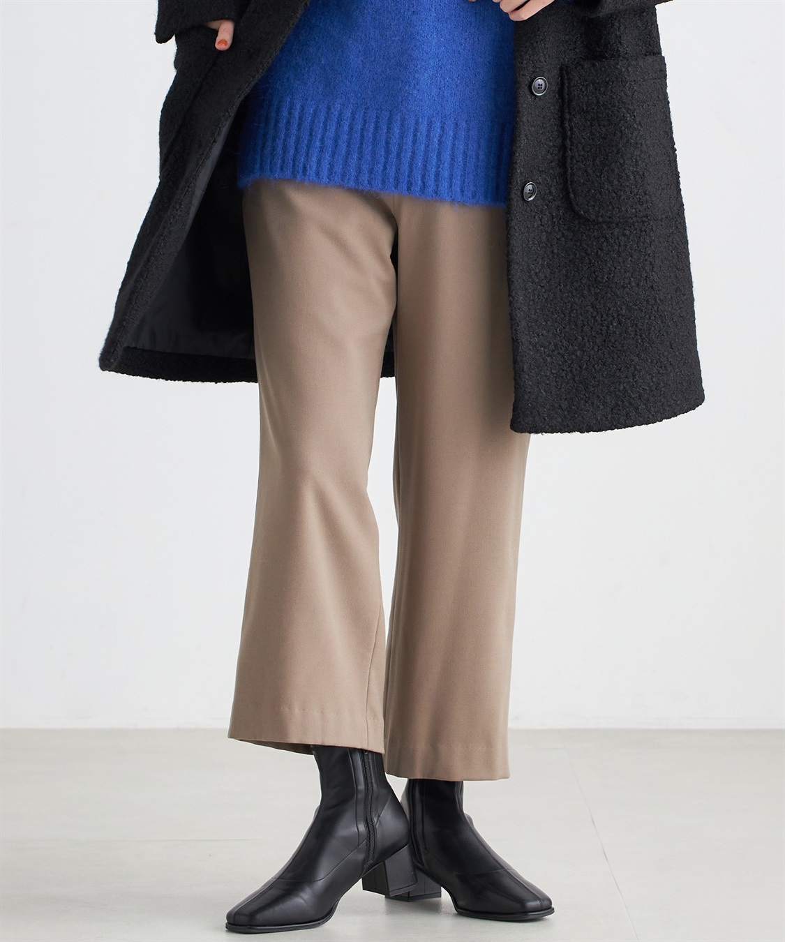 Petit Honfleur 裏起毛タックパンツ_main