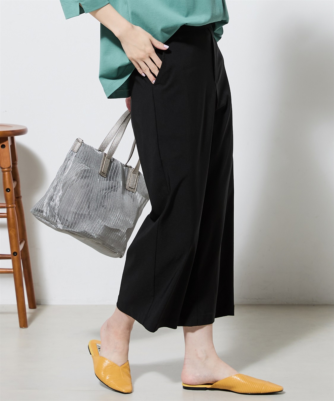 Petit Honfleur 【冷感】ストレッチセミワイドパンツ_main