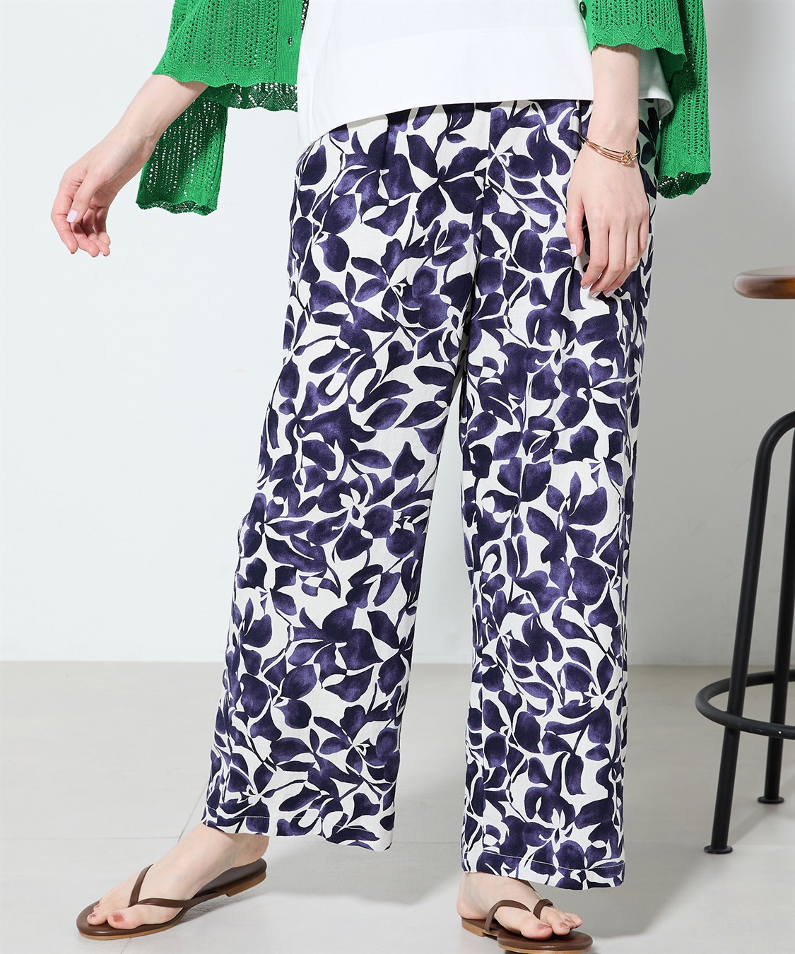 Petit Honfleur プリントワイドパンツ_main