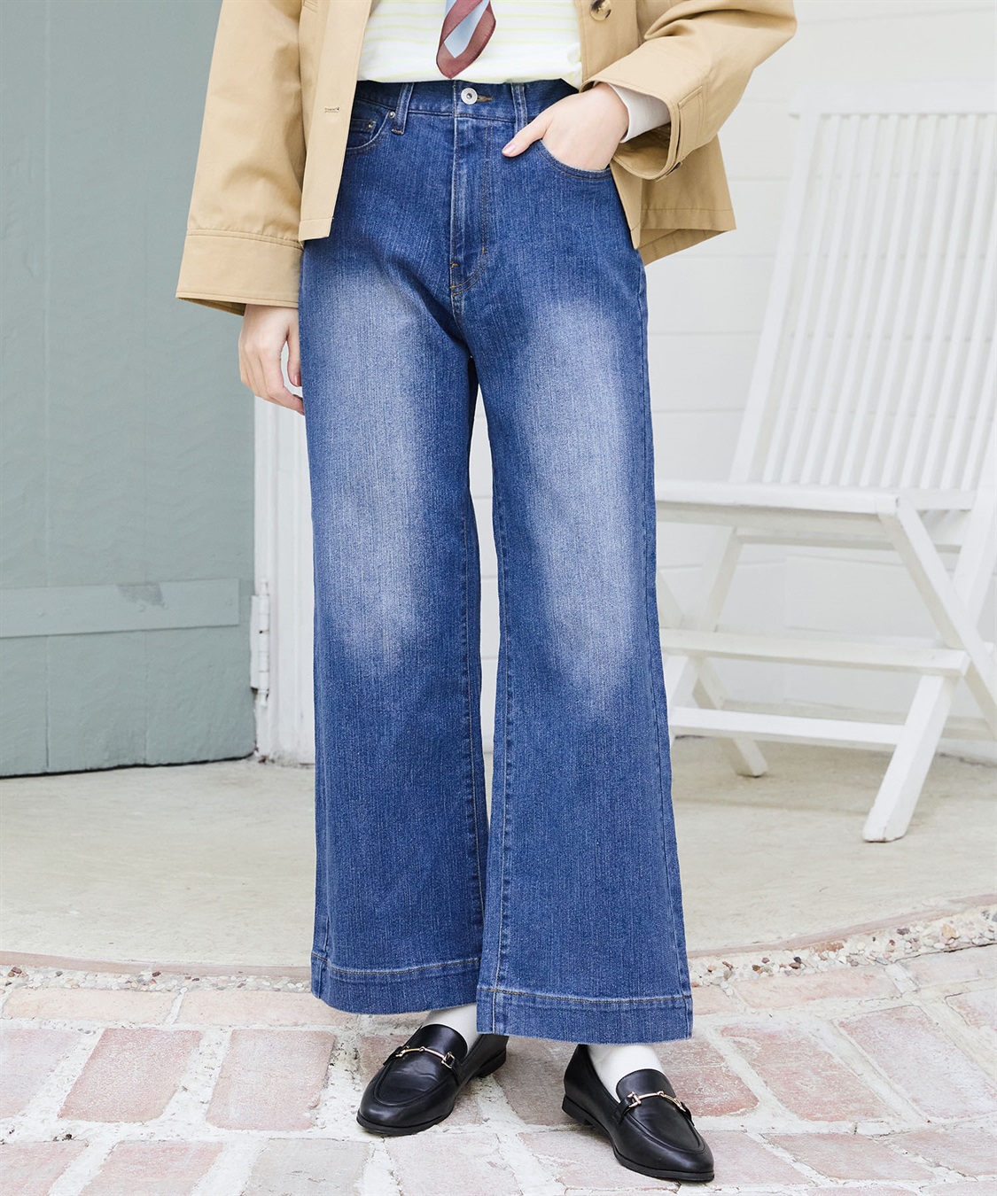 バギーデニムパンツ Petit Honfleur｜クロスプラス公式通販サイト