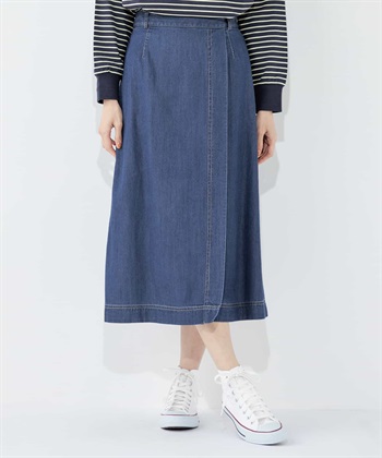 デニムフレアスカート(ネイビー-64cm)