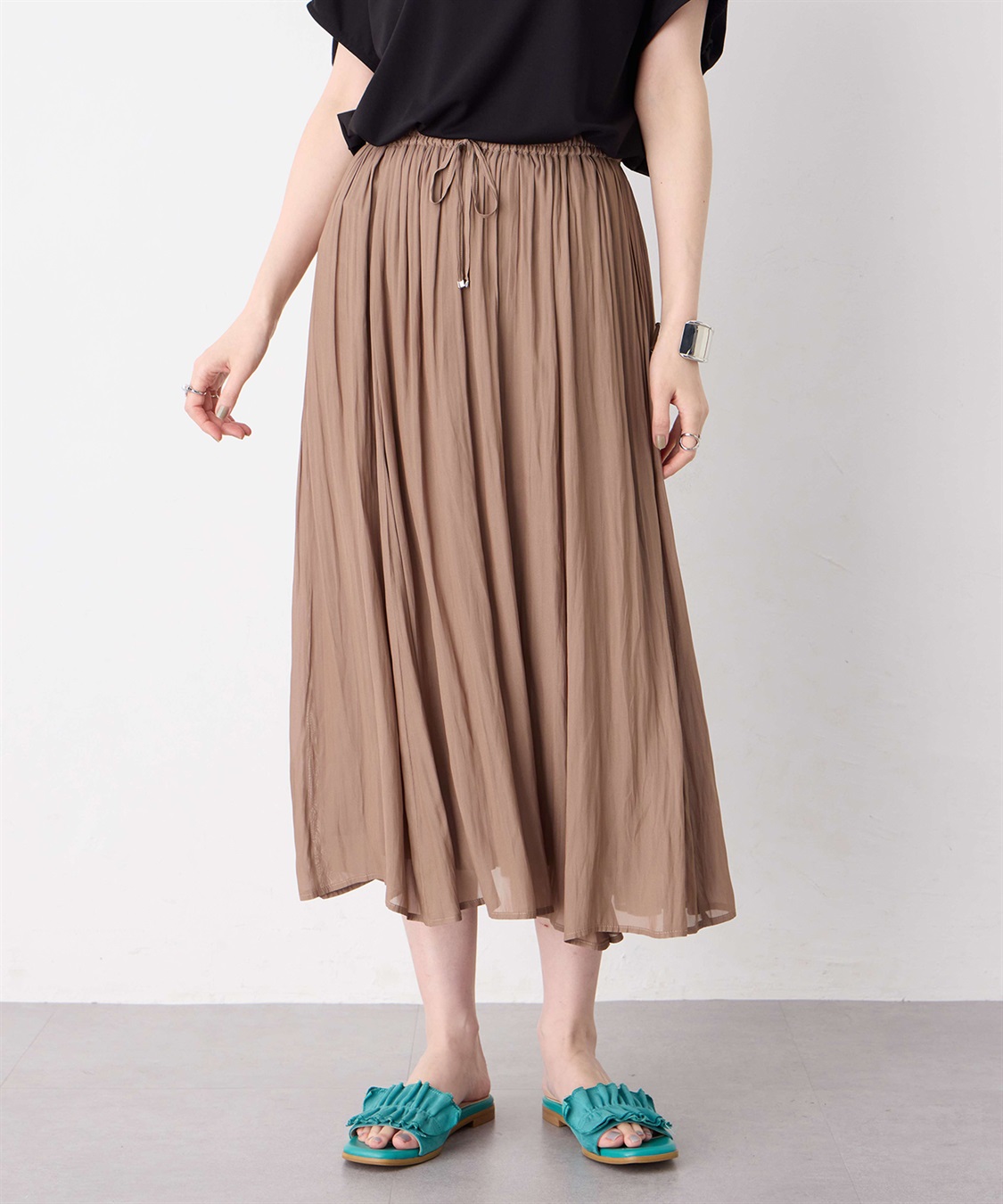 Petit Honfleur シアーギャザースカート_variation_1