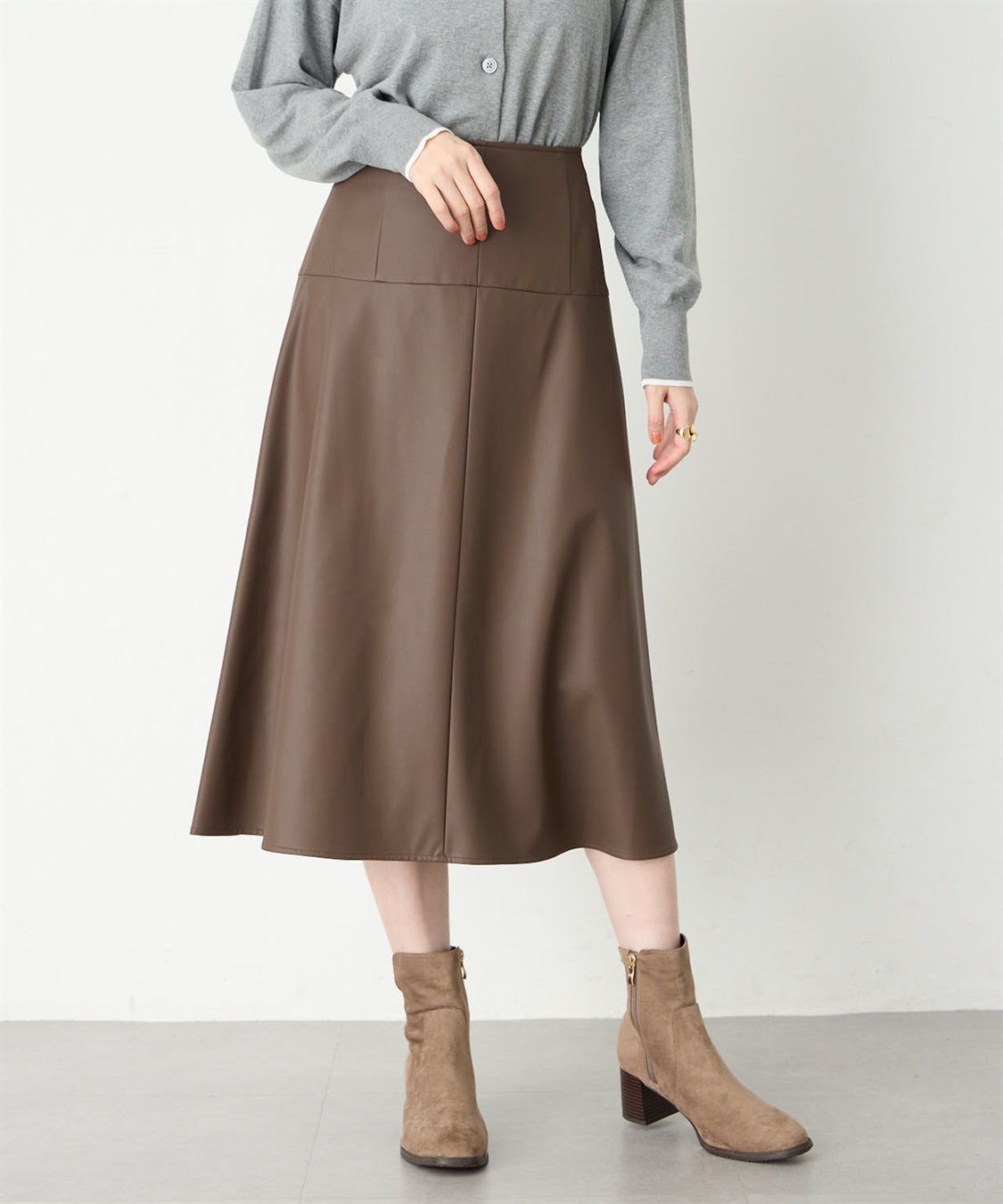 Petit Honfleur フェイクレザースカート_variation_1