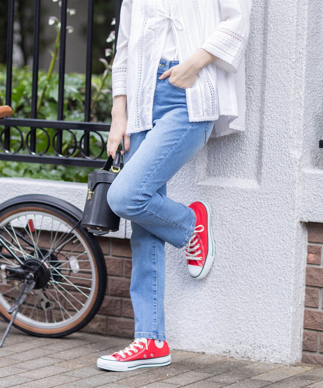 Petit Honfleur 【はっ水】ストレッチストレートデニムパンツ_main