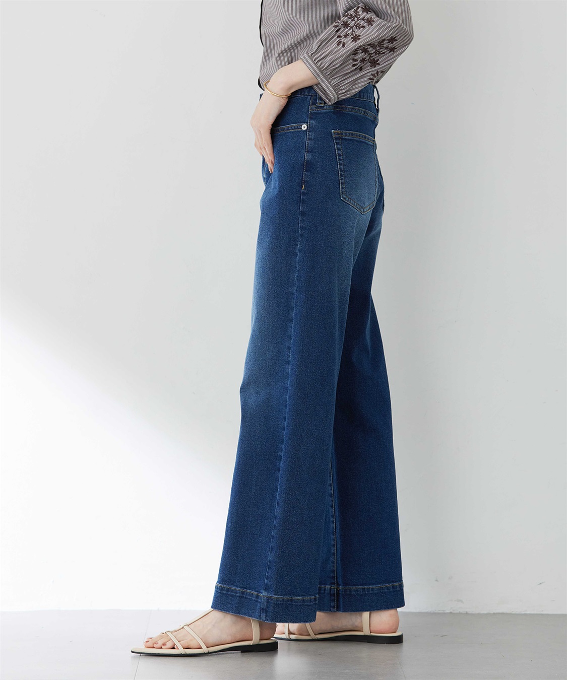 Petit Honfleur 【はっ水】ストレッチバギーデニムパンツ_variation_2