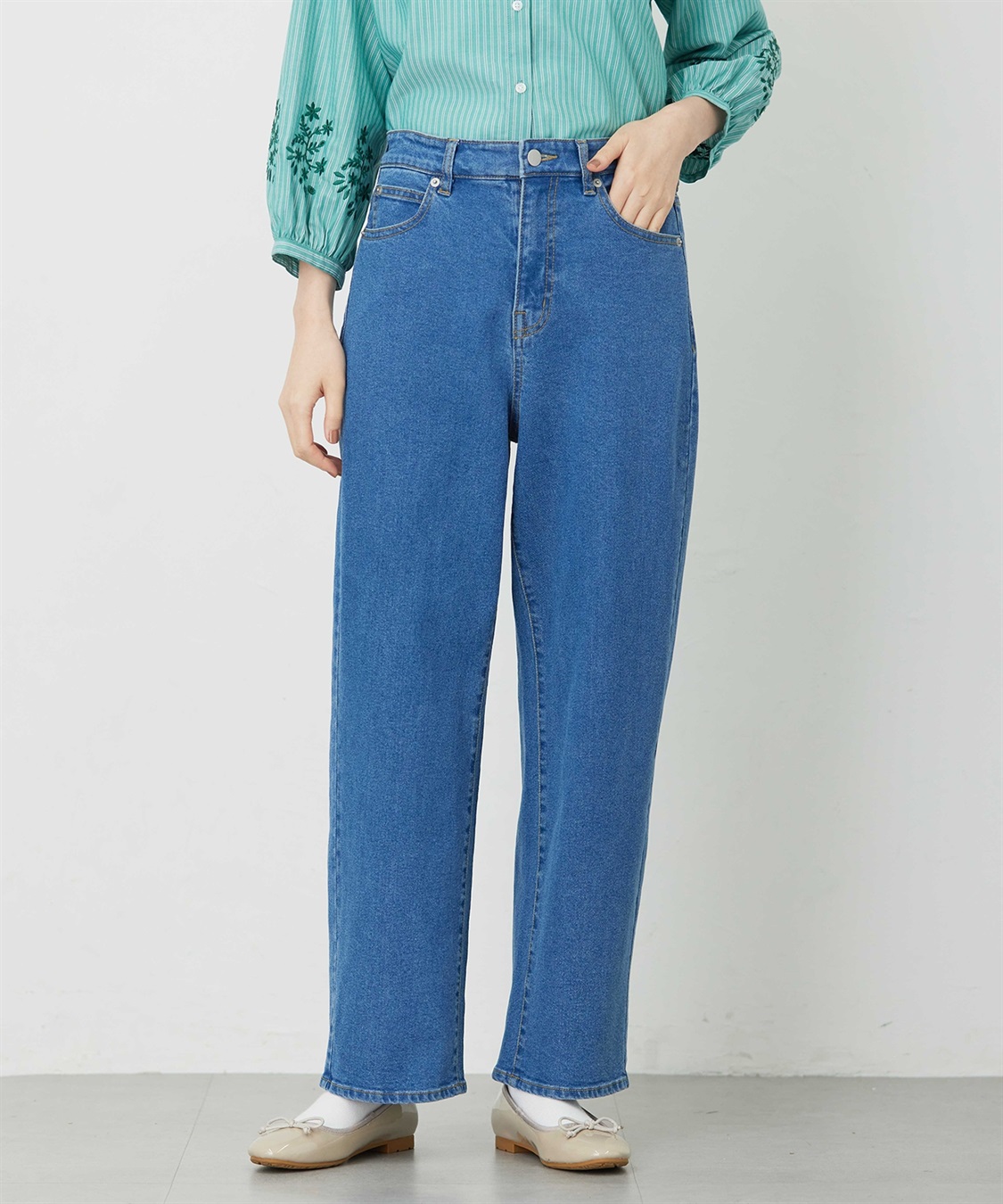 Petit Honfleur 【はっ水】ストレッチカービーデニムパンツ_variation_1