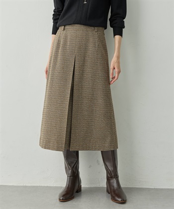 チェックスカート(ブラウン-64cm)