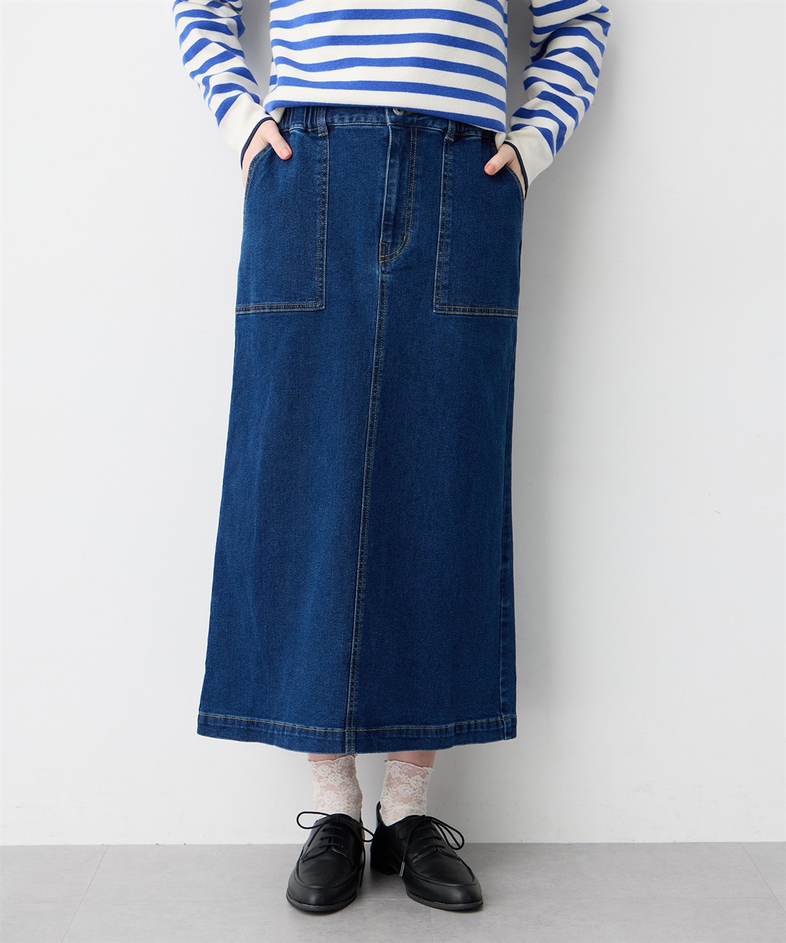 Petit Honfleur ストレッチデニムロングスカート【はっ水】_variation_2
