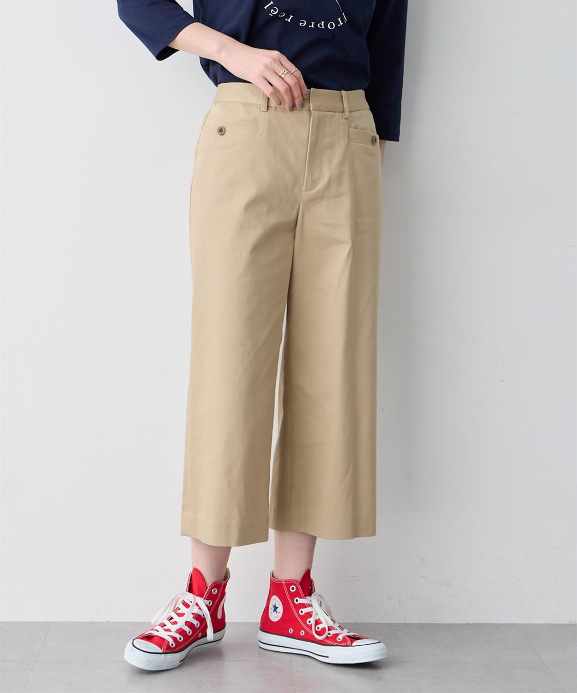 Petit Honfleur ストレッチクロプトパンツ【後ろウエストゴム】_variation_1